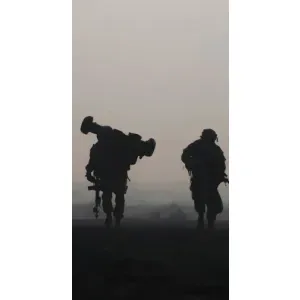 Чехлы на военную тематику для Самсунг А02 (Бой солдат)