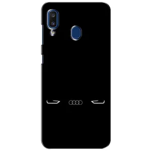 Силиконовый бампер с картинкой машины на Samsung Galaxy a20 2019 (A205F) (Силует Audi)