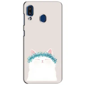 Чехол на тематику: Коты для Samsung Galaxy a20 2019 (A205F) (Белый котик)