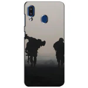 Чехлы на военную тематику для Samsung Galaxy a20 2019 (A205F) (Бой солдат)