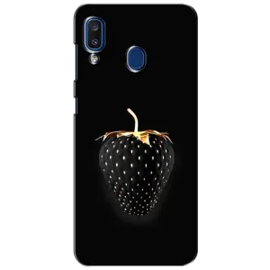 Чехол с изображением вкусной еды для Samsung Galaxy a20 2019 (A205F) (Чёрная клубника)