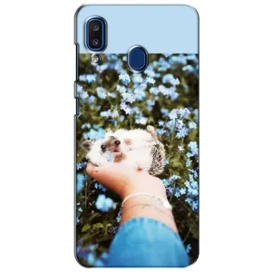 Чехлы с изображением разных животных для Samsung Galaxy a20 2019 (A205F) (Ежик на руках)