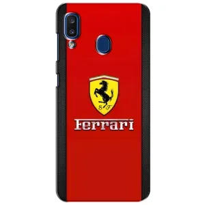 Силиконовый бампер с картинкой машины на Samsung Galaxy a20 2019 (A205F) (Ferrari Logo)