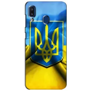 Чехол с картинкой (Патриотический ГЕРБ) на Samsung Galaxy a20 2019 (A205F) (Герб и Флаг Украины)