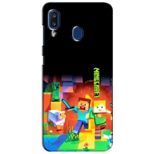 Чехлы для Samsung Galaxy a20 2019 (A205F) (Персонажи Майн Крафт) (Герой Майнкрафт)