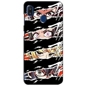 Силиконовые чехлы с глазами Anime для Самсунг А20 (2019) (Глаза на чорном)
