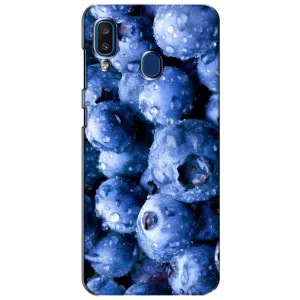 Чехол с изображением вкусной еды для Samsung Galaxy a20 2019 (A205F) (Голубика)