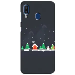 Силіконовий бампер на різдво для Samsung Galaxy a20 2019 (A205F) (Місто зимове)