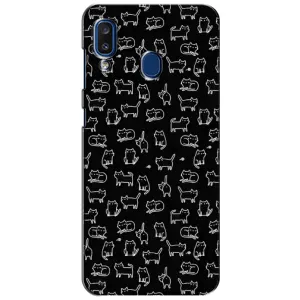Чехол на тематику: Коты для Samsung Galaxy a20 2019 (A205F) (Котики на черном)