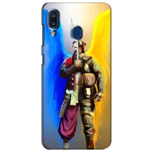 Чехол с картинкой (Патриотический КОЗАК) на Samsung Galaxy a20 2019 (A205F) (Козак с крыльями)