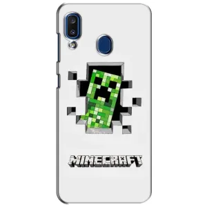 Чехлы для Samsung Galaxy a20 2019 (A205F) (Персонажи Майн Крафт) (Крипер)
