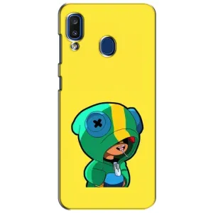 Чехол Бравл Старс для Samsung Galaxy a20 2019 (A205F) (Леон (LEON))