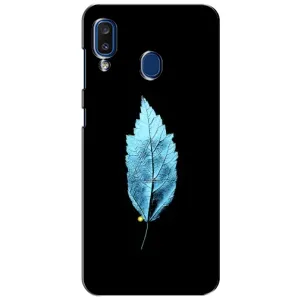 Чехол с картинками на черном фоне для Samsung Galaxy a20 2019 (A205F) (Листочек)