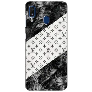 Чехол Стиль Louis Vuitton на Samsung Galaxy a20 2019 (A205F) (LV на белом)