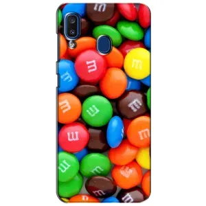 Чехол с изображением вкусной еды для Samsung Galaxy a20 2019 (A205F) (Разноцветные M&M'S)