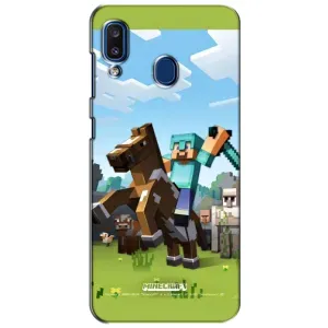 Чехлы для Samsung Galaxy a20 2019 (A205F) (Персонажи Майн Крафт) (На коне)