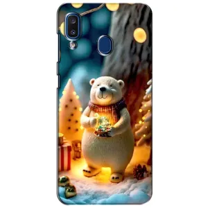Чохли на Новий Рік Samsung Galaxy a20 2019 (A205F) (Новорічний ведмедик)