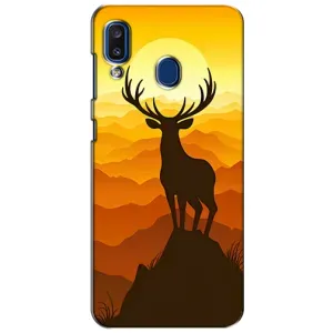 Чехлы с изображением разных животных для Samsung Galaxy a20 2019 (A205F) (Силуэт Оленя)
