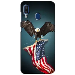 Чохол Прапор USA для Samsung Galaxy a20 2019 (A205F) (Орел і прапор)