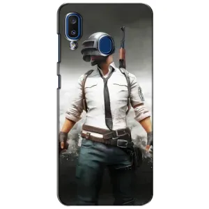 Силиконовый чехол с картинкой "Герой Pubg" на Samsung Galaxy a20 2019 (A205F) (Пабг)