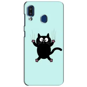 Силиконовый чехол с котиком для Samsung Galaxy a20 2019 (A205F) (Падающий кот)
