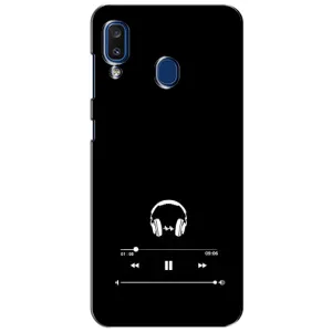 Чехол с картинками на черном фоне для Samsung Galaxy a20 2019 (A205F) (Плеер)