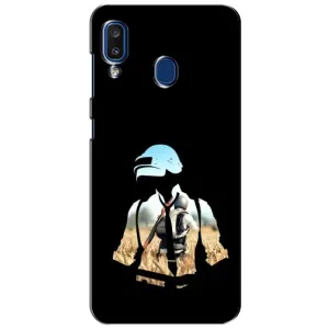 Силиконовый чехол с картинкой "Герой Pubg" на Samsung Galaxy a20 2019 (A205F) (Пубг мен)