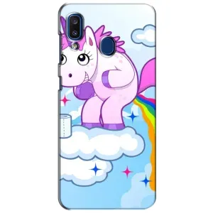 Чехол Unicorn на Samsung Galaxy a20 2019 (A205F) (Радуга единорожка)