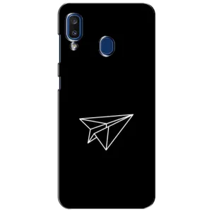 Чехол с картинками на черном фоне для Samsung Galaxy a20 2019 (A205F) (Самолетик)