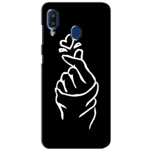 Чехлы (Знак сердечка) на Samsung Galaxy a20 2019 (A205F) (Сердце на черном)
