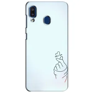 Чехлы (Знак сердечка) на Samsung Galaxy a20 2019 (A205F) (Сердце на голубом)