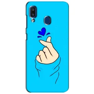 Чехлы (Знак сердечка) на Samsung Galaxy a20 2019 (A205F) (Сердце на синем)