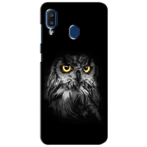 Чехлы с принтом СОВЫ для Samsung Galaxy a20 2019 (A205F) (Сова на чёрном)