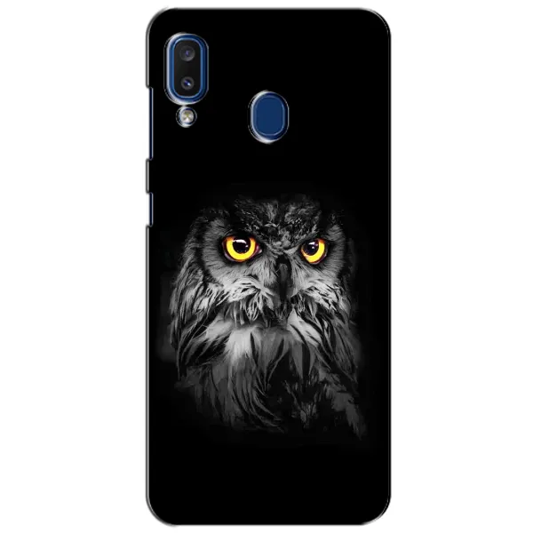 Чехол с рисунком «Сова на чёрном» для Samsung Galaxy a20 2019 (A205F) Чехол с рисунком «Сова на чёрном» для Samsung Galaxy a20 2019 (A205F)