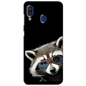 Силиконовый Чехол с Енотами на Samsung Galaxy a20 2019 (A205F) (Стильный Енот)