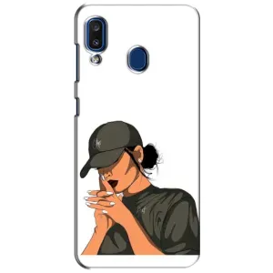 Силиконовый Чехол на Samsung Galaxy a20 2019 (A205F) с картинкой Стильных Девушек (В зеленом)