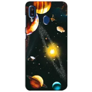 Чехол (ТПУ) с планетами на Samsung Galaxy a20 2019 (A205F) (Вид с космоса)