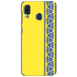 Силіконовый Чохол на Samsung Galaxy a20 2019 (A205F) (Вишиванка на жовтому фоні)