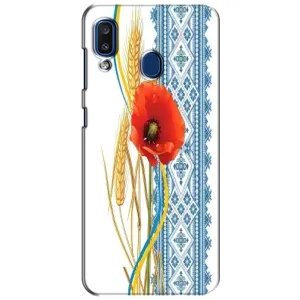 Силіконовый Чохол на Samsung Galaxy a20 2019 (A205F) з картинкой Вишиванки (Вишиванка з квіткою)