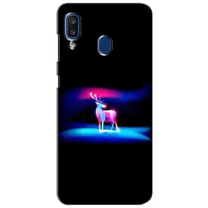 Силиконовый бампер с картинкой животных для Samsung Galaxy a20 2019 (A205F) (Яркий олень)