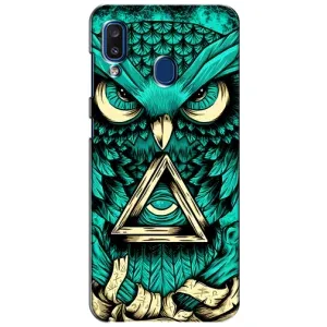 Чехлы с принтом СОВЫ для Samsung Galaxy a20 2019 (A205F) (Зеленая сова)