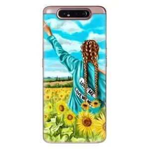 Чехол Стильные девушки на Samsung Galaxy a80 2019 ( A805F ) (Девушка на поле)