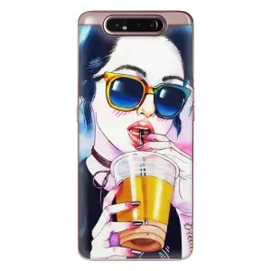 Чехол с картинкой Модные Девчонки Samsung Galaxy a80 2019 ( A805F ) (Девушка с коктейлем)