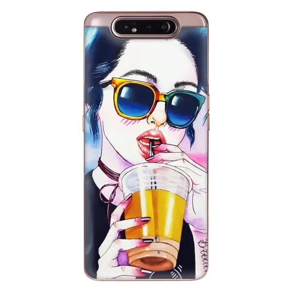 Чехол с рисунком «Девушка с коктейлем» для Samsung Galaxy a80 2019 ( A805F ) Чехол с рисунком «Девушка с коктейлем» для Samsung Galaxy a80 2019 ( A805F )