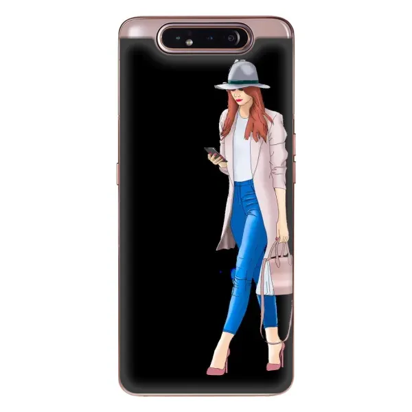 Чехол с рисунком «Девушка со смартфоном» для Samsung Galaxy a80 2019 ( A805F ) Чехол с рисунком «Девушка со смартфоном» для Samsung Galaxy a80 2019 ( A805F )