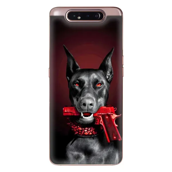 Чехол с рисунком «Доберман злой» для Samsung Galaxy a80 2019 ( A805F ) Чехол с рисунком «Доберман злой» для Samsung Galaxy a80 2019 ( A805F )