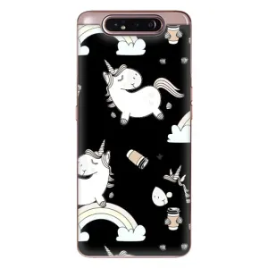 Чехол Unicorn на Samsung Galaxy a80 2019 ( A805F ) (Единорог с кофе)