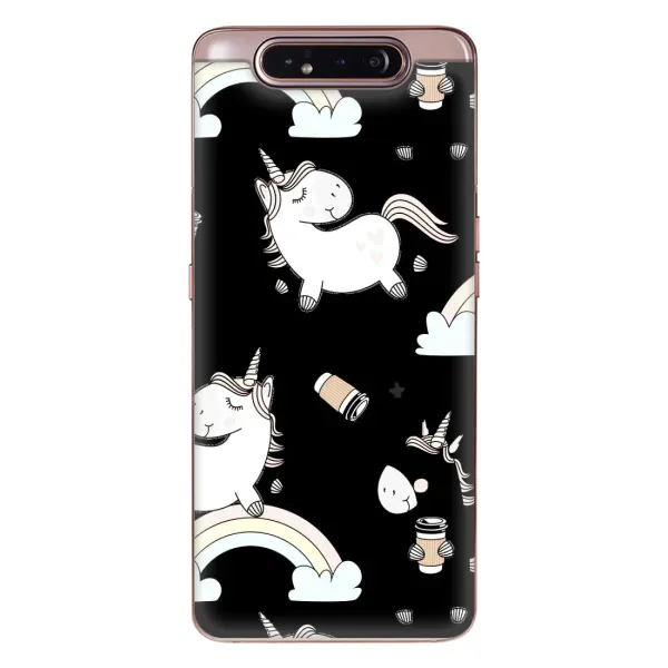 Чехол с рисунком «Единорог с кофе» для Samsung Galaxy a80 2019 ( A805F ) Чехол с рисунком «Единорог с кофе» для Samsung Galaxy a80 2019 ( A805F )
