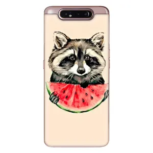 Силиконовый Чехол с Енотами на Samsung Galaxy a80 2019 ( A805F ) (Енот)
