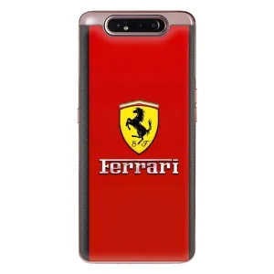 Силиконовый бампер с картинкой машины на Samsung Galaxy a80 2019 ( A805F ) (Ferrari Logo)